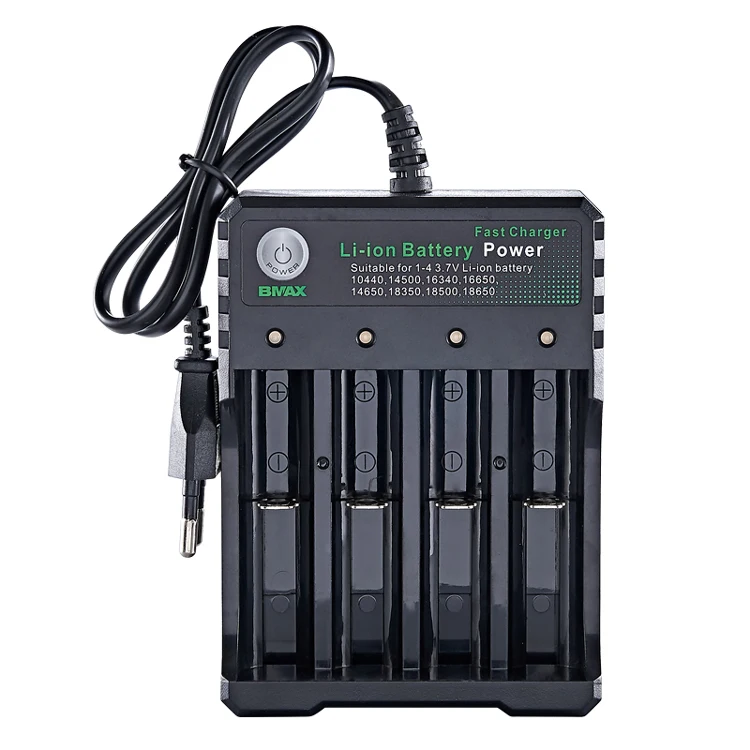 LED Indicator Portable Dual Slots EU Plug Smart AC Charger 18650 Li-ion Battery 