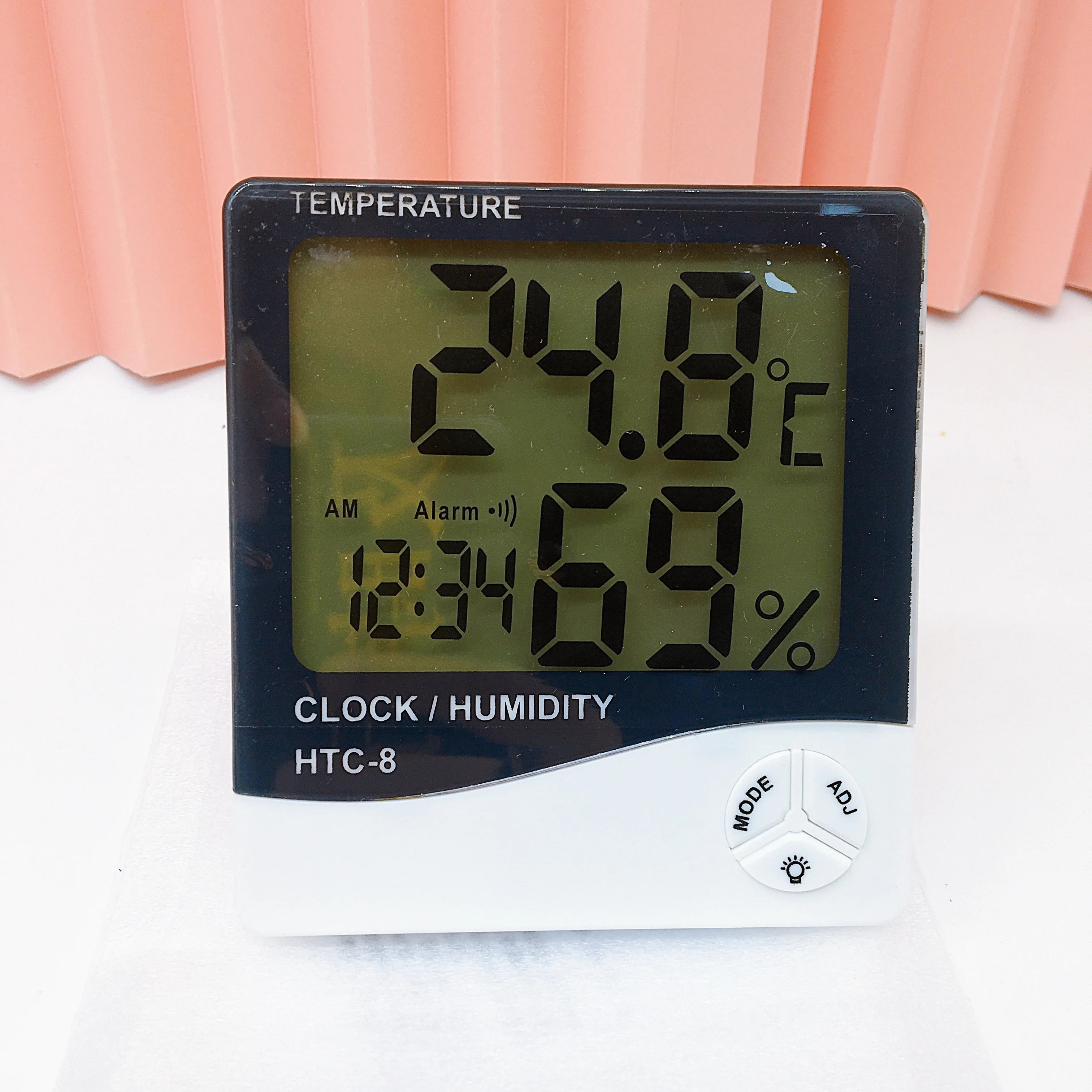 

Sells Thermometer With Hygrometer Clock For Eyelash Extension Indoor Outdoor Digital LCD Eyelash Digital Humidity Thermometer, Black