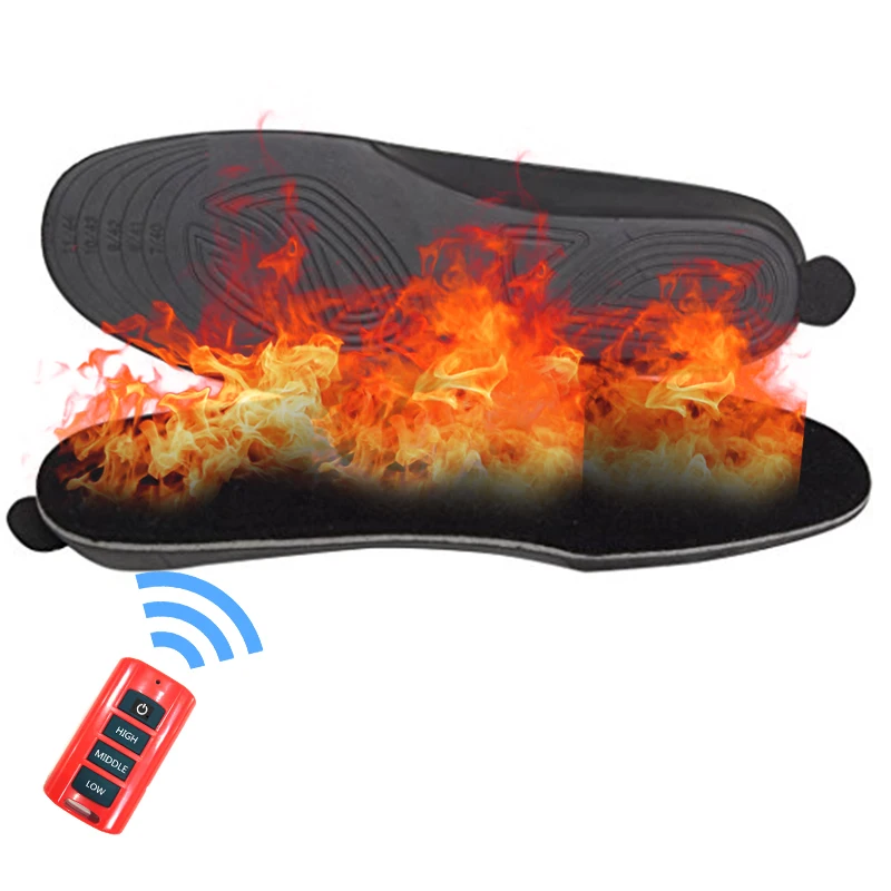 

Cold winter Hot electric latex 12v heated insoles shoe pad with 3000 mah lithium battery for snow boots