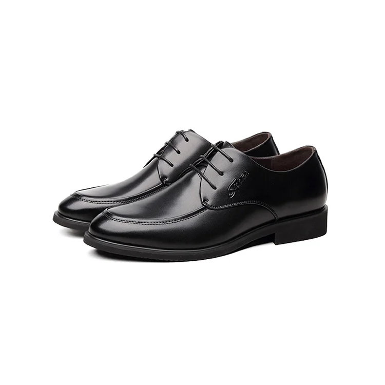 

British Style Men Shoes Genuine Leather Flats Business Formal, Black+brown