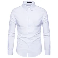 

Mens Slim Fit Business Casual Cotton Long Sleeves Solid Button Down Dress Shirts