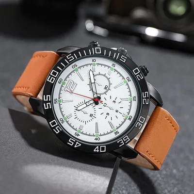 

New designs fashion multifunction sport luminous outdoor leather custom logo mens quartz watches, As pic