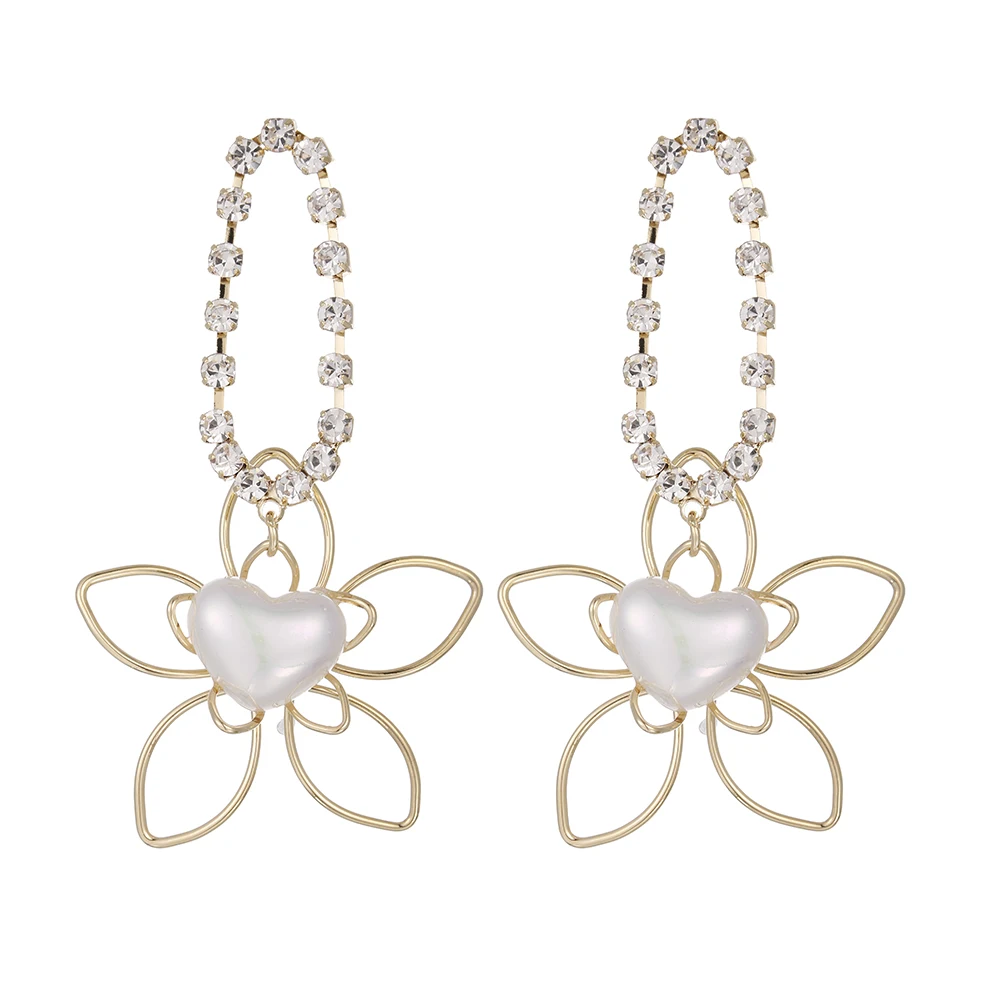 

Trendy Amazon Wholesale Brass Gold Plated Flower Earrings GG Earrings Letter Jewelry Earrings, Picture