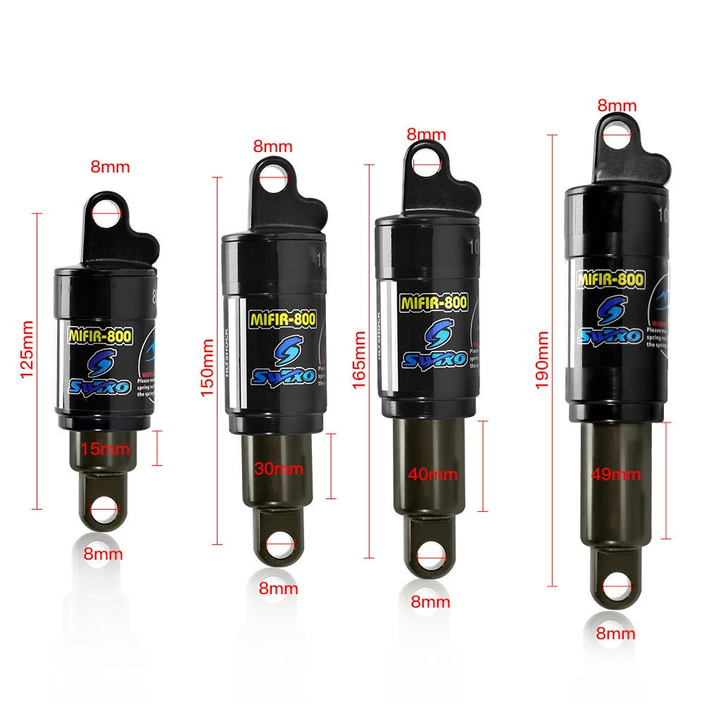 

SWTXO bicycle rear shock absorber mountain bike 125/150/165/190mm spring-type hydraulic shock absorber parts, Black