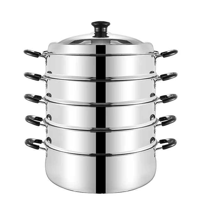 

High Quality Multi-Layers Stainless Steel Steamer Pot Steam Cooking Pot Cookware With Bakelite Handles