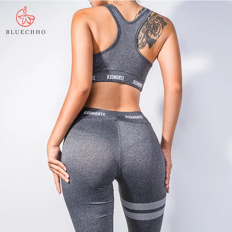

Custom Two Piece Set Sportswear Long Pants Women Sports Bra Legging Suit Yoga Fitness Set Plus Size