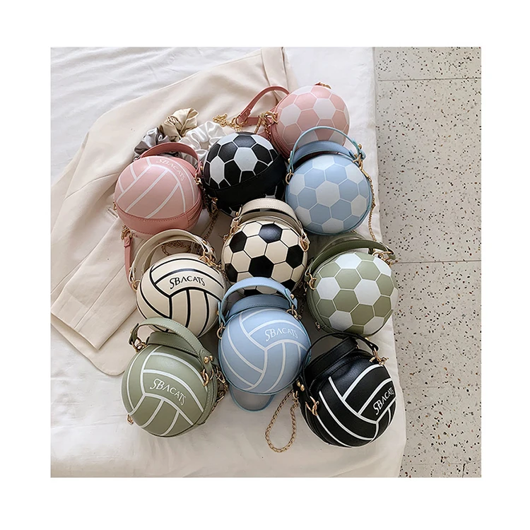 

New Women Creative Round Handbags Lady Chain Messenger Bag Football Volleyball Shape Fashion Personality Fun Tote Bolsa Feminina
