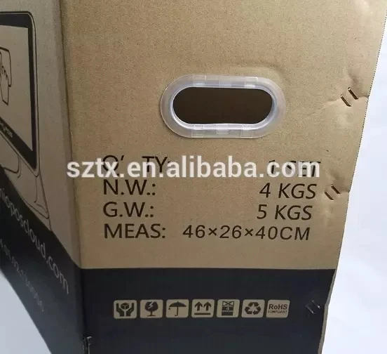 109mm Black Carry Handle Plastic For Cardboard Boxes Cartons Handled