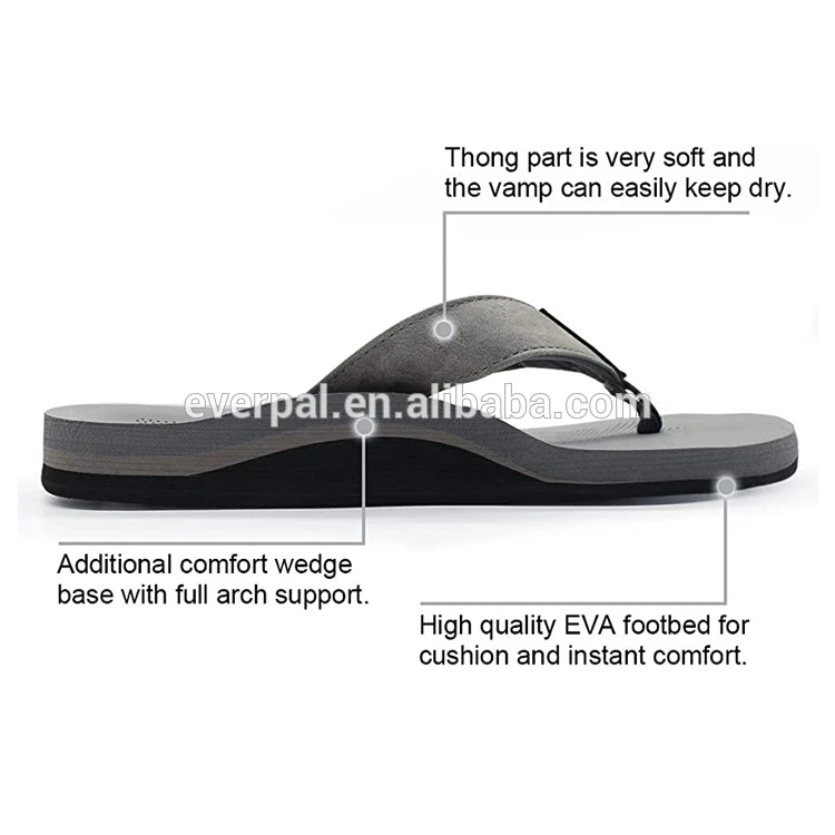 Men Sandals Flat Feet Plantar Fasciitis Arch Support Athletic Flip Flop