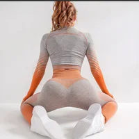 

2020 Latest New Custom Fashion Design Women Sport Yoga Ware Seamless Set Tights Legging and Tops