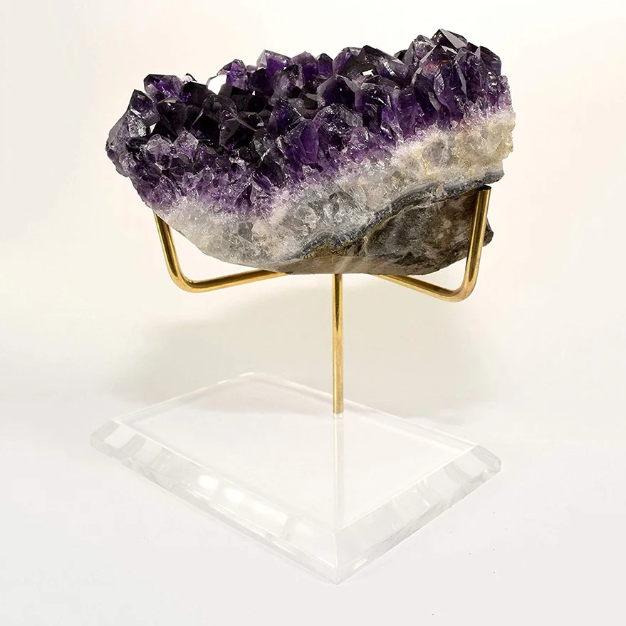 Adjustable Metal Arm Crystal 5.8 Inches Acrylic Mineral Display Stand