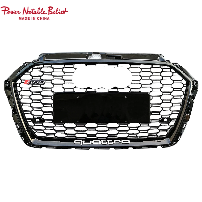 

Free shipping RS3 8V.5 style car grille for Audi A3 S3 honeycomb front grill for Audi modification in stock 2017 2018 2019
