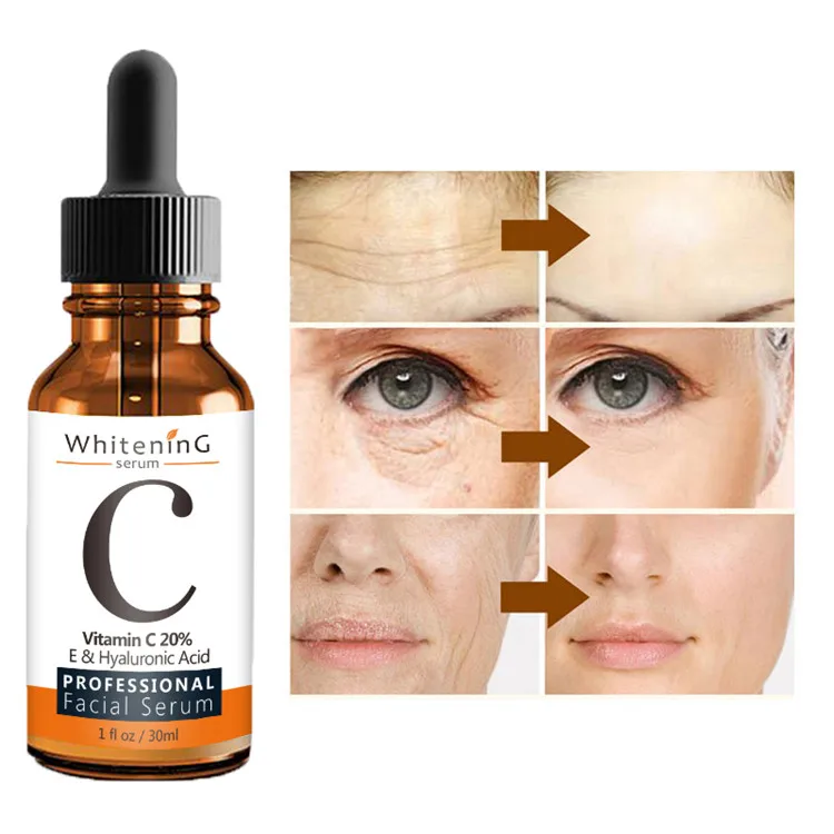 

2021 Hot Selling Anti-Wrinkle Face Serum 20% Vitamin C Serum with Hyaluronic Acid & Vitamin E - Organic Face Care Whitening 30ml