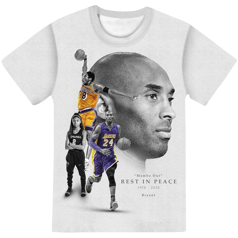 

2020 summer custom white print design bryant jersey gym sports training NO.8 Kobe bryant jersey t shirts