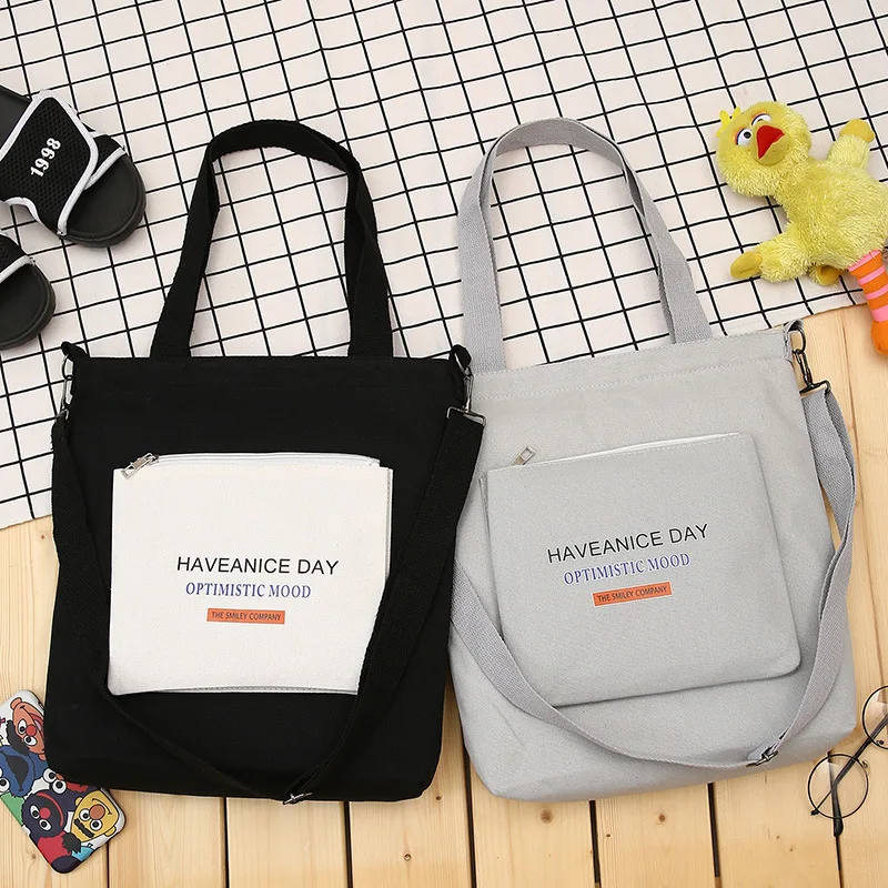 

2021 summer fashion custom canvas single shoulder bag female casual letter printing crossbody bag wholesale, Customized color