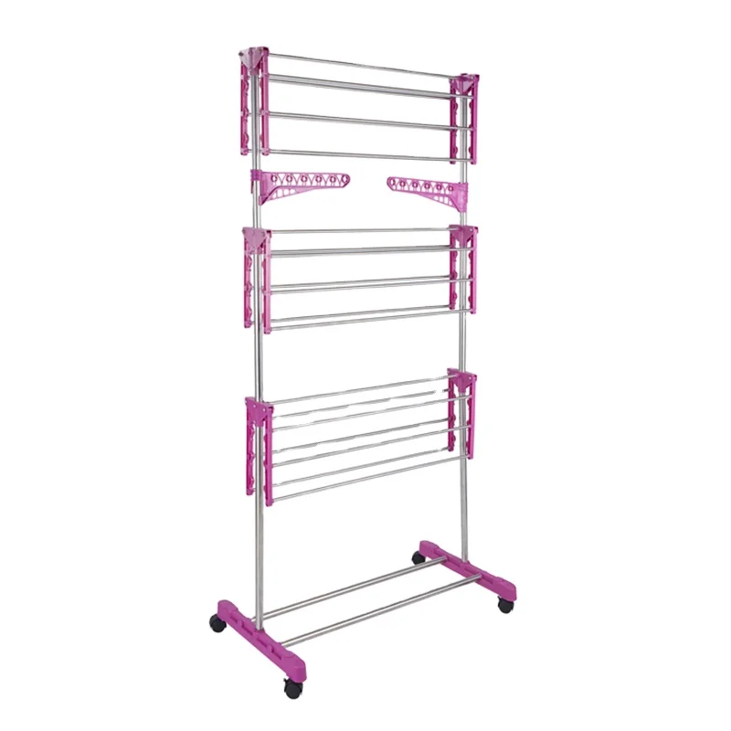 

Indoor Metal Portable White Clothes Wing Folding Laundry Cloth rack