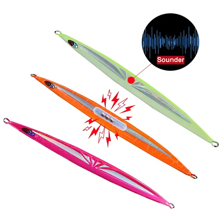 

150g 200g 250g 300g Fast sinking Speed saltwater deep sea fishing lures Diamond metal jig with Rattle inside, 3 colors