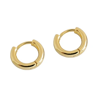 

PONEES 925 Sterling Silver Hoop Huggie Earrings Small Tiny Circle Gold Color Earrings For Women