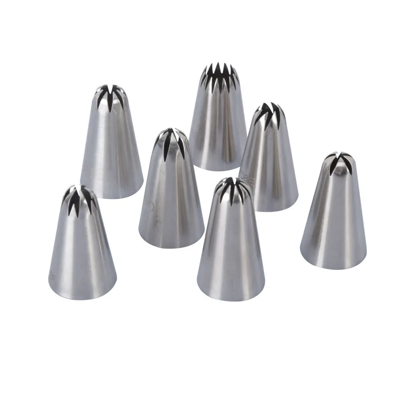 

Wholesale supplies cake cream nozzles decorating making tools custom cake bake icing metal piping tools, Sliver