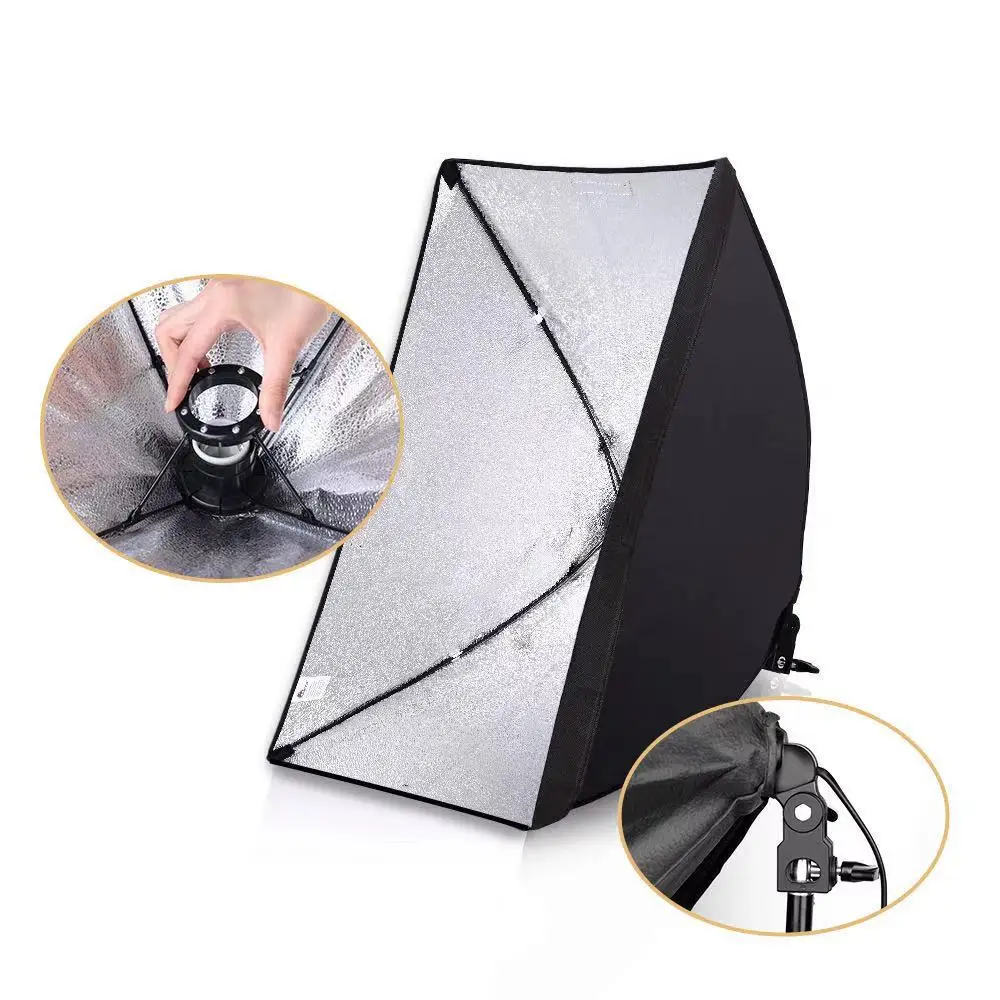 

50*70CM Photography Studio Wired Softbox E27 Lamp Holder with Switch for Studio Continuous Lighting With Carry bag