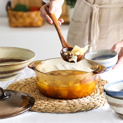 

High quality kitchen glass cooking pot for wedding 3L 1789, Orange