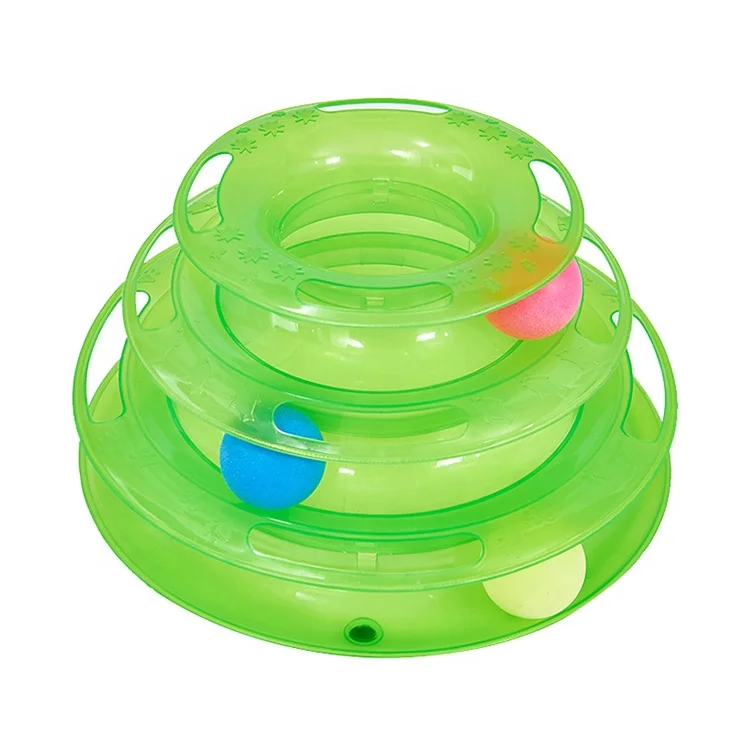 

Cat Toy Roller 3 Level Colorful Ball Interactive Cat Kitten Tower of Tracks