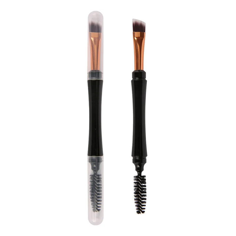 

Best angled eyebrow brush with spoolie plastic handle makeup brush with cover