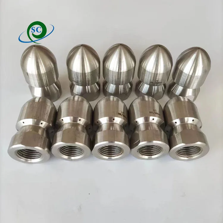 Customized 1/2 Female Front 1 Beckward 6 300bar High Pressure Sewer Pipe Cleaning Nozzle