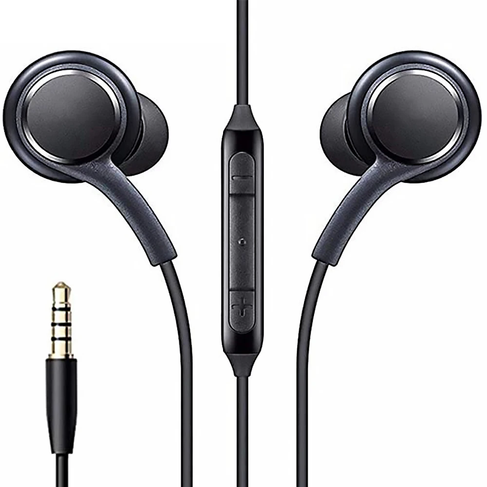 

Earphone EO IG955 3.5mm In-ear Wired Mic Volume Control headphone for Samsung S10 S9 S8 S7 S6 Smart phone, Black