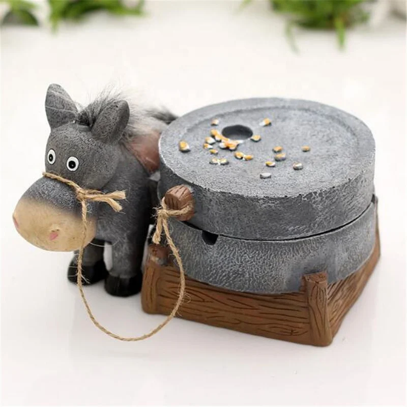 

Resin Donkey Durable Non-defrmation Colourfast Delicate Ashtray, Gray/brown