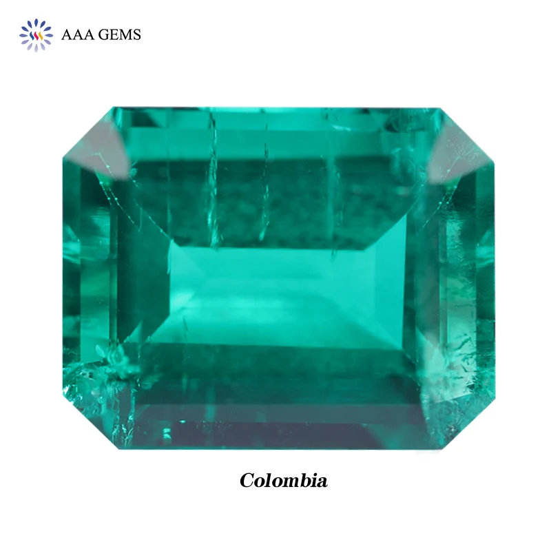 

High Quality Lab Created Hydrothermal Emerald Cut Gemstone 1 carat Hydrothermal Columbia Emerald Loose Gemstone, White