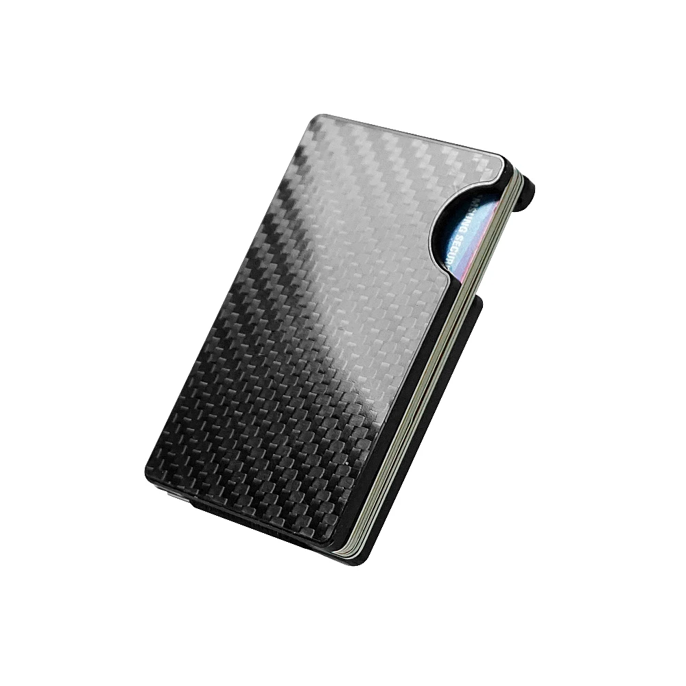 

No screws no clip luxury Real carbon fiber mens wallet money clip