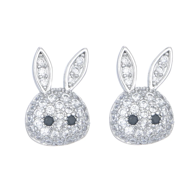 925 Silver Lovely rabbit Stud Earrings For Women Trend Personality Lady Fashion Jewelry 2021