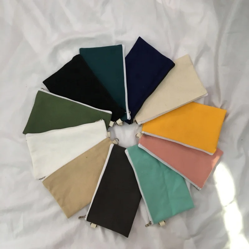

Plain 14colors Small Canvas Zipper Pouch, Customized or in stock