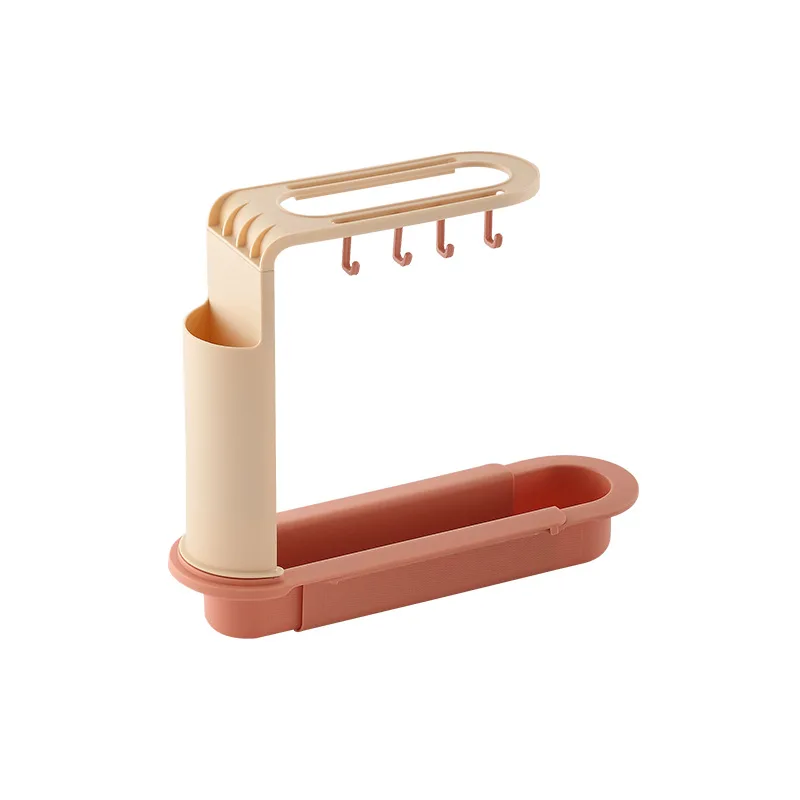 

Kitchen Sponge Rack Telescopic Filter Shelf Soap Holder Hanging Dishwashing Cloth Rack Stretch Sink Drain Storage Basket