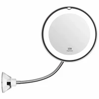 

360 Swivel 10x Magnifying Bright LED Lighted Makeup Mirror Adjustable Flexible Bendable Gooseneck Wall Mounted Bathroom Mirror