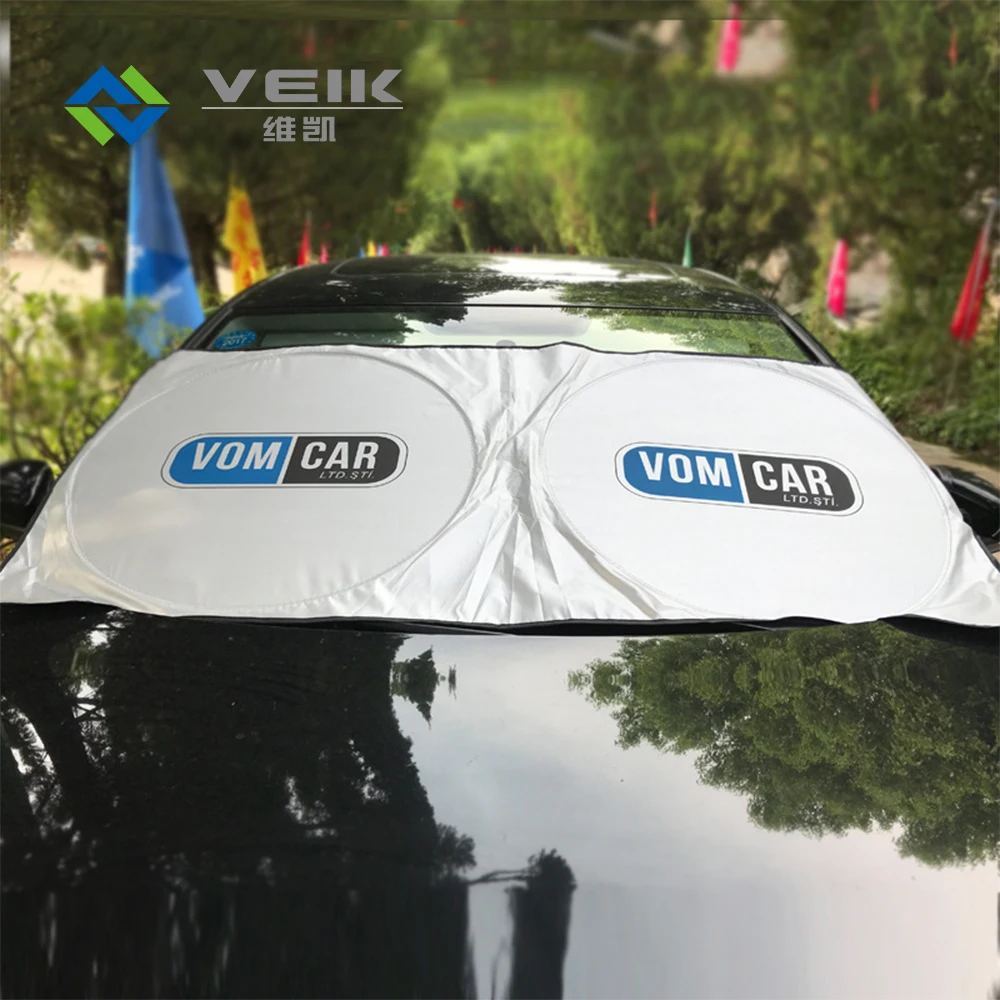 

Promotional Foldable Front Window Windshield Polyester Magnetic Silver Tyvek Car Sunshade