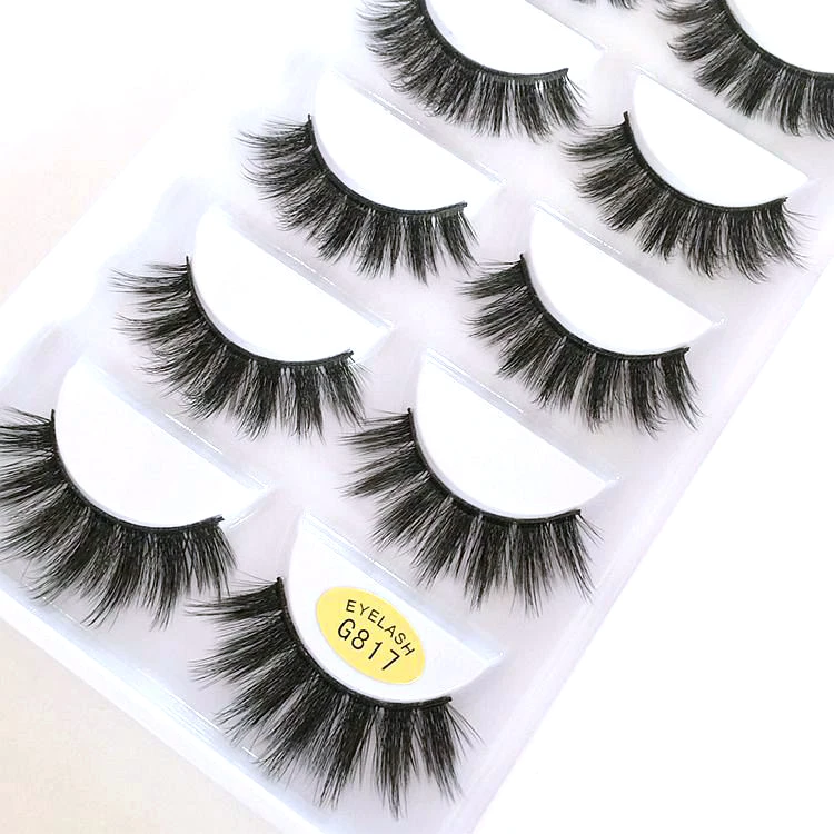 

Five Pairs Of 3d False Eyelashes G800 Mink Imitation Eyelashes Thick Mink Imitation False Eyelashes, Black