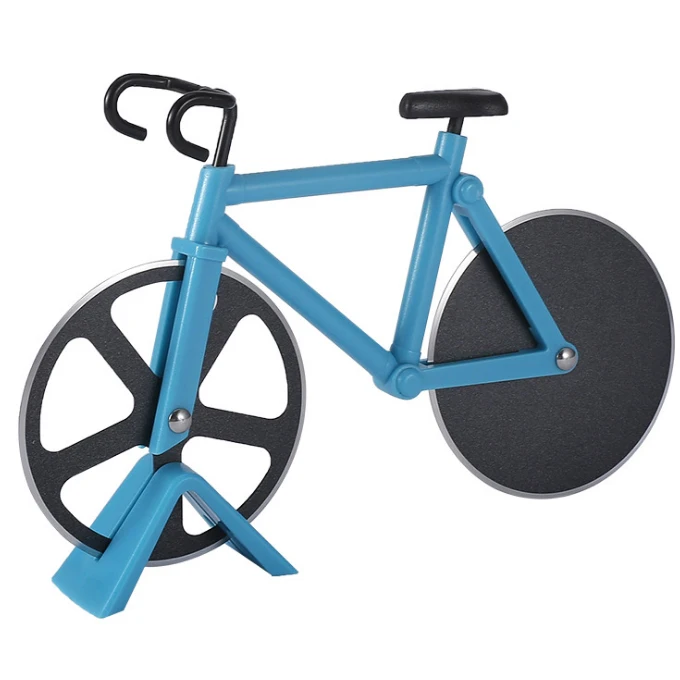 

bike Stainless Steel double wheel round Pizza Cutte, Natural