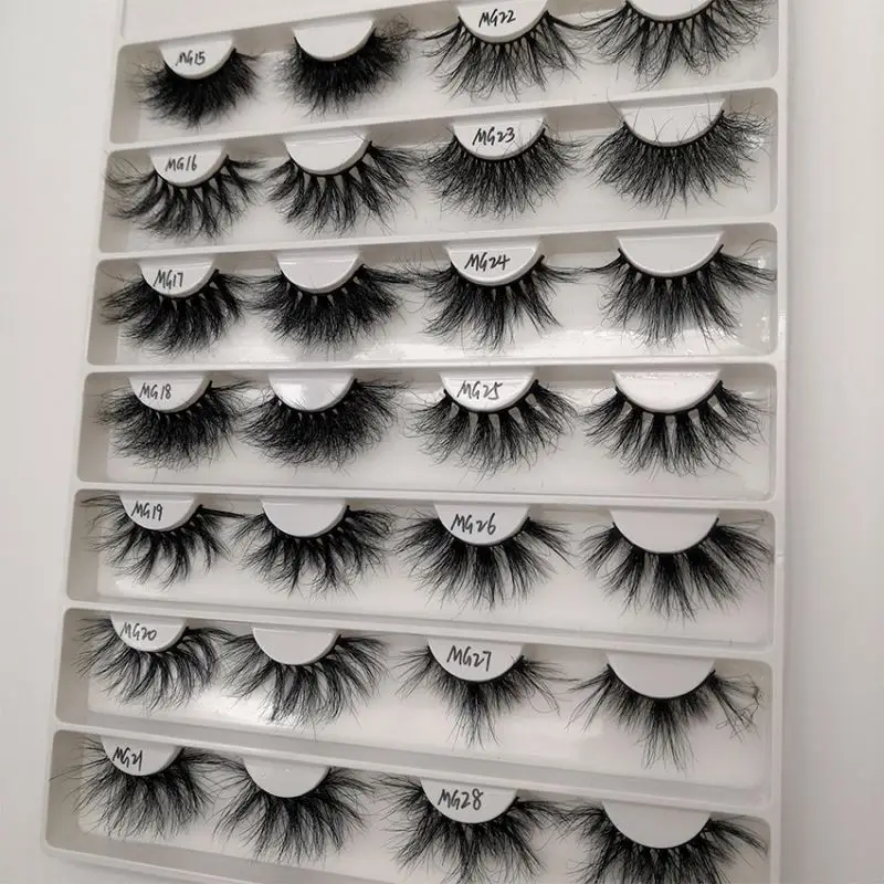 

wholesale long dramatic 3d mink lashes real mink fur 25mm 3d mink lashes and private label eyelash package box, Natural black