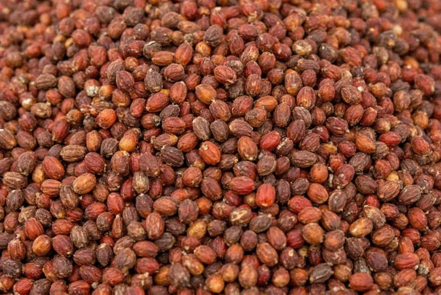 Chef grinding whole allspice berries in mortar and pestle for cooking