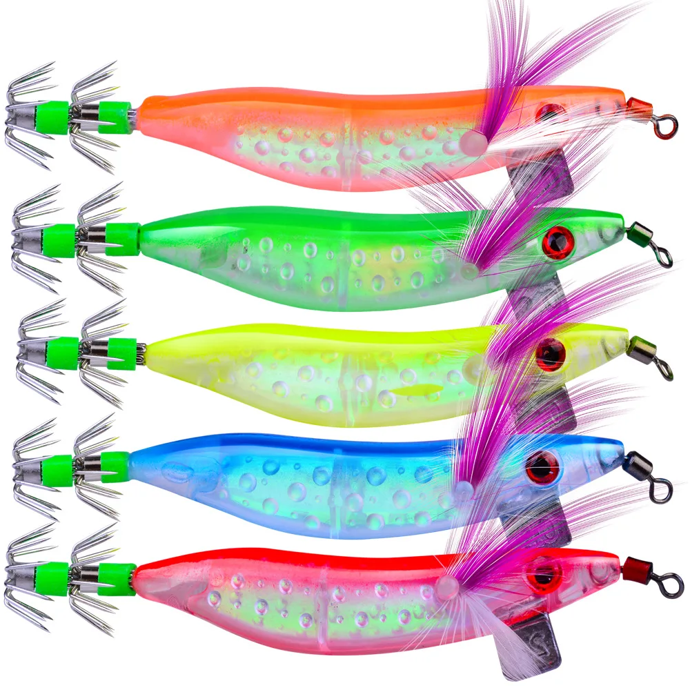 

Fishing Lures Fishing Squid Shrimp Bait 10cm 8.1g Visserij Angeln Pescaria Anzol Peche A La Ligne Olta Isca De Pesca Isca Artifi, 5colors