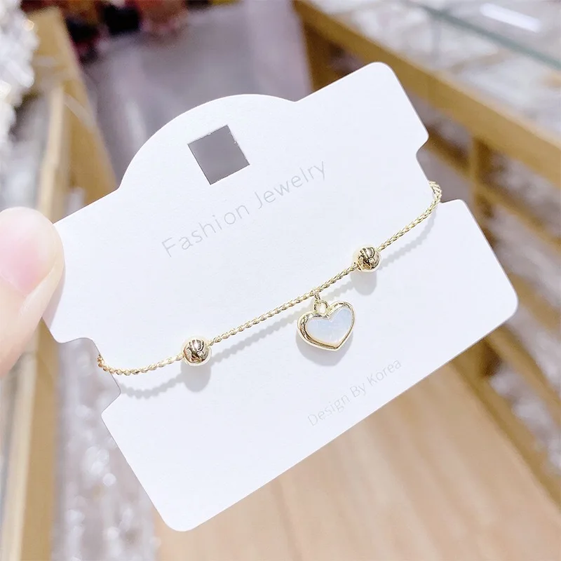 

SL60456 Fashion design gold plated brass women jewelry opal heart slide charm bracelets