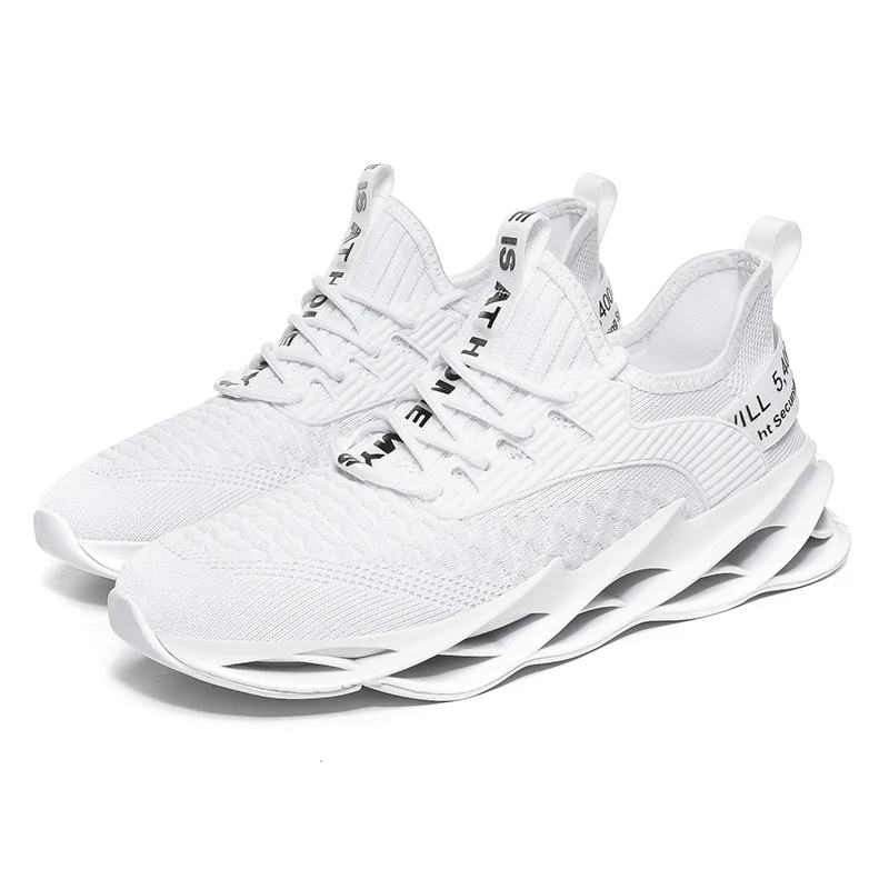 
2020 New style TPU sole fly weaving upper white casual sport blade tide men running shoes good quality oem service china 