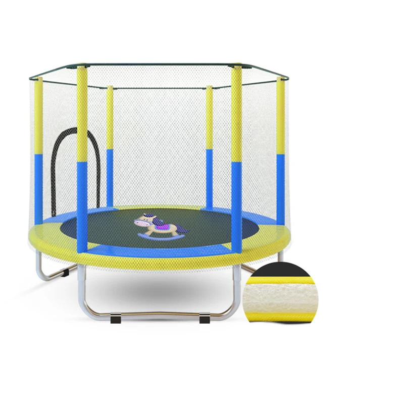 

3D MAX Trampoline for Kids with Net Indoor Outdoor Toddler Trampoline with Safety Enclosure for Fun, Yellow ,grey