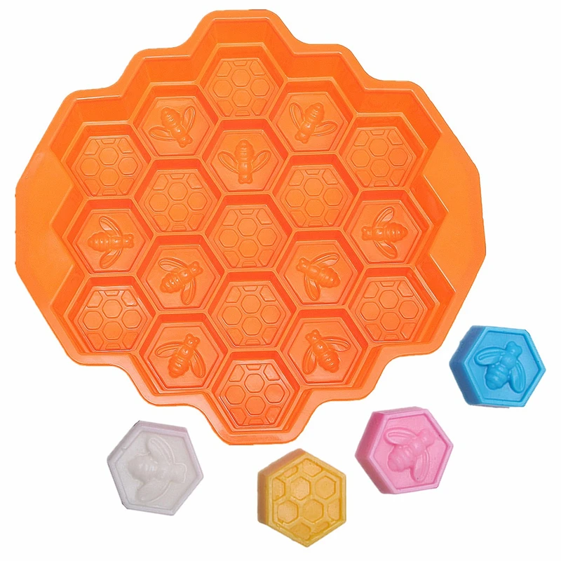 

BPA Free Eco-friendly Honeycomb Shape Soap/Chocolate/Cake Mold Silicone, Orange ,purple or according to your request .