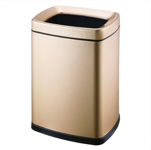 

Ali baba innovative products 12L Open top Trash Can luxury trash can for Office and Kitchen, Stainless steel natural color,black,white, gold rose