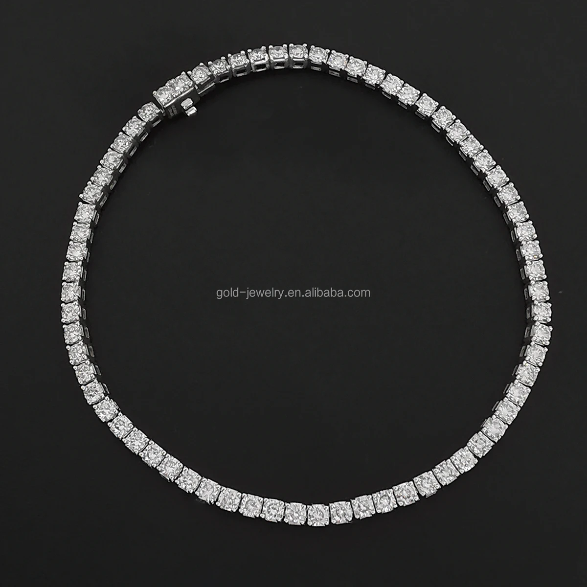 

14K Gold Jewelry 3MM Moissasnite Tennis Bracelets Solid White Gold Fine Jewelry