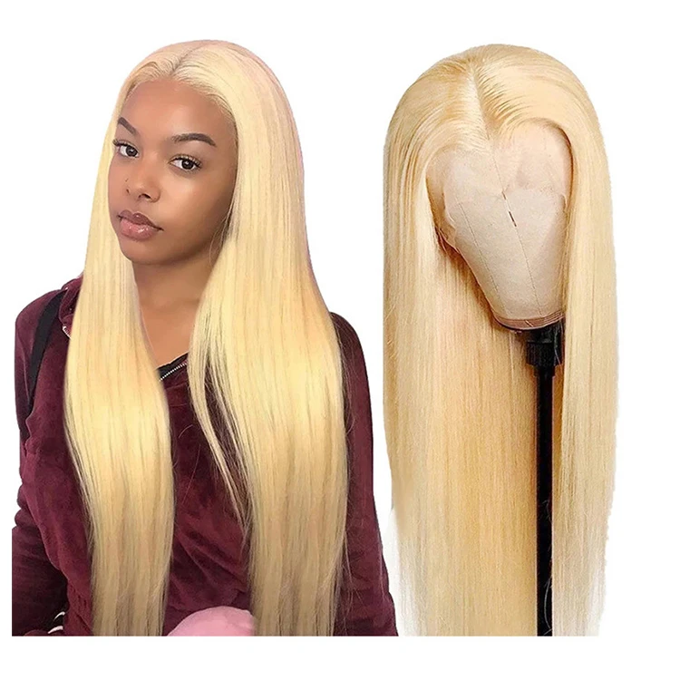 

Amazon Blood Blonde Color Bone Straight Hair Wig Bone Straight Ombre Frontal Wigs