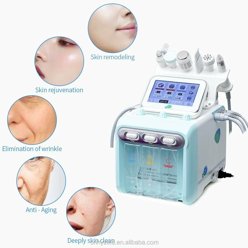 

2019 new design 6 IN 1 H2 O2 hydro dermabrasion facial /diamond hydra microdermabrasion peel machine